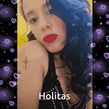 a picture of a woman with the word holitas on the bottom right