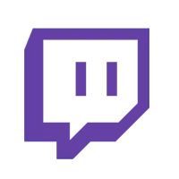 a purple and white twitch logo with a speech bubble in the middle