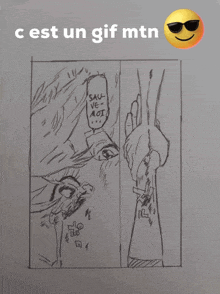 a drawing with the words c est un gif mtn on the bottom