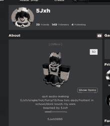 a screenshot of a person 's profile on a website