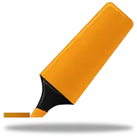 a yellow marker with a black tip is drawing a line on a white background