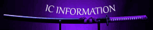 a purple background with a sword and the words ic information