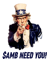 a poster of uncle sam pointing at the viewer with the words $ amb need you