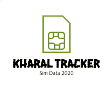 a logo for kharal tracker sim data 2020 with a green sim card