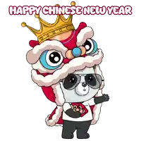 a happy chinese new year greeting card with a panda