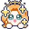 a pixel art of a girl with a crown on her head