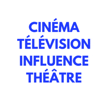 a blue sign that says " cinema television influence theatre "