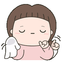 a cartoon drawing of a girl with a thumbs up