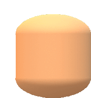 an orange cylinder with a white background