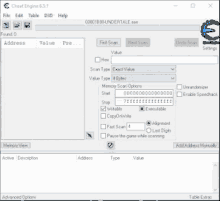 a screen shot of a program called cheat engine on a computer screen