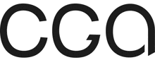 a logo for a company called cga is shown on a white background