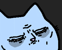 a pixel art drawing of a cat 's face with a black outline