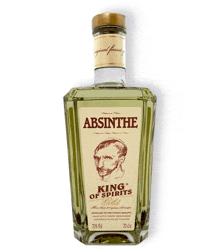 a bottle of absinth king of spirits gold