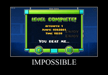 a screenshot of a video game that says level complete on it