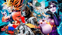 a collage of video game characters including mario , call of duty , fortnite and dragon ball z