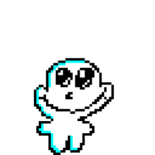 a pixel art drawing of a ghost talking on a phone .