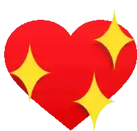 a red heart with yellow stars around it