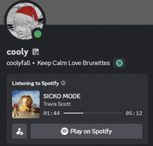 a screenshot of a person 's spotify profile with a song called sicko mode