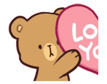 a brown teddy bear is holding a pink heart with the words `` i love you '' written on it .