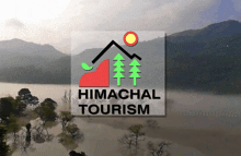 a logo for himachal tourism with a mountain and trees on it