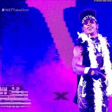 a wrestler is wearing sunglasses and a headband that says hollywood on it