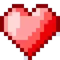 a pixel art of a red heart on a white background .