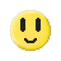 a pixel art smiley face with black eyes and a smile on it