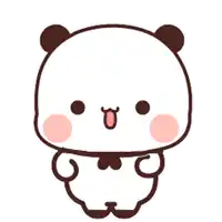 a cartoon panda bear with a heart on its chest is standing on its hind legs .