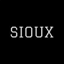 sioux is written in white letters on a black background .