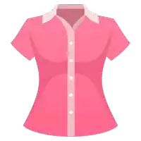 a pink shirt with white buttons on the front