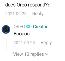 a screenshot of a facebook post asking if oreo would respond