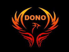 a logo for a company called dono with a phoenix