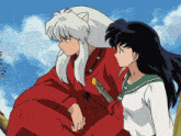 a boy and a girl are looking at each other in a cartoon