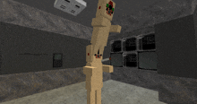 a computer generated image of a minecraft character with a scp logo on his chest