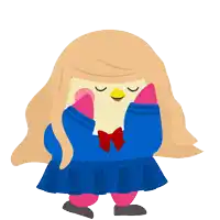 a cartoon drawing of a girl with the word unifo written above her
