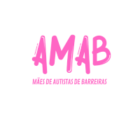 a pink and white logo for amab mães de autistas de barreiras