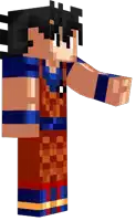 a cartoon character in a minecraft costume with a blue shirt and pants