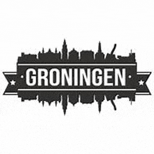 a logo for groningen with a skyline of the city