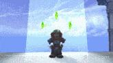 a cartoon character is standing in front of a blue sky with the words clideo.com in the corner