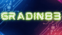 a neon sign that says gradin83 on a dark background