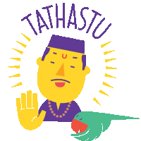 a cartoon drawing of a man with a bird and the words tatastu