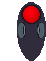 a black object with a red circle in the middle of it