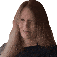 a woman with long hair making a sad face