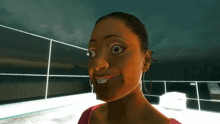a woman making a funny face with her mouth open