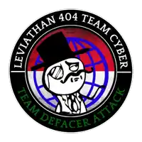 a logo for the leviathan 404 team cyber team defacer attack