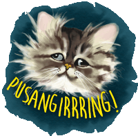 a drawing of a cat with the words pusang irrring