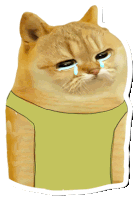 a sticker of a crying cat with tears coming out of its eyes