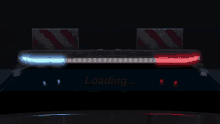 a loading screen is shown on the back of a police vehicle