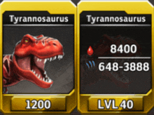 a picture of a t-rex and a picture of a lv40 tyrannosaurus