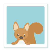 a picture of a squirrel on a blue background with a watermark that says ' squirrel ' on it